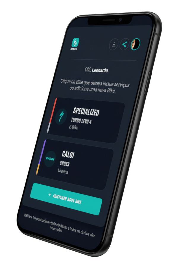 Aplicativo B8Track em um smartphone